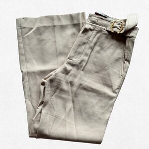 Sies Marjan Dese stretch canvas Light Beige crop wide leg pants